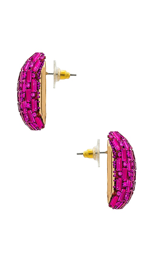 Shop 8 Other Reasons Square Stud Earring In Fuchsia
