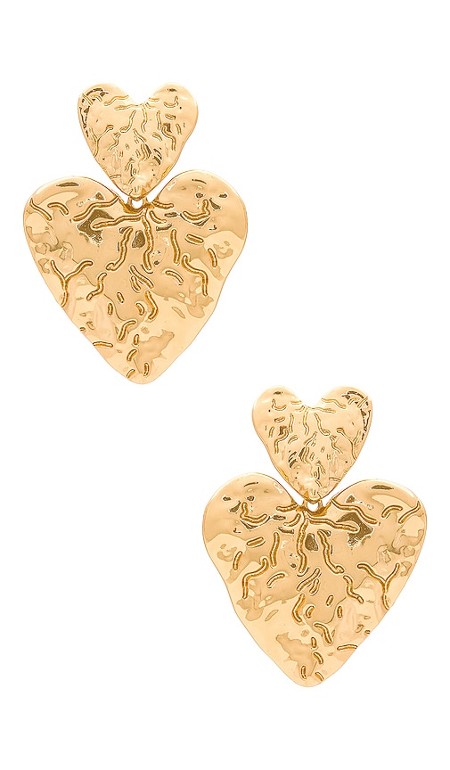 8 By YOOX DOUBLE HEART RHINESTONES EARRINGS