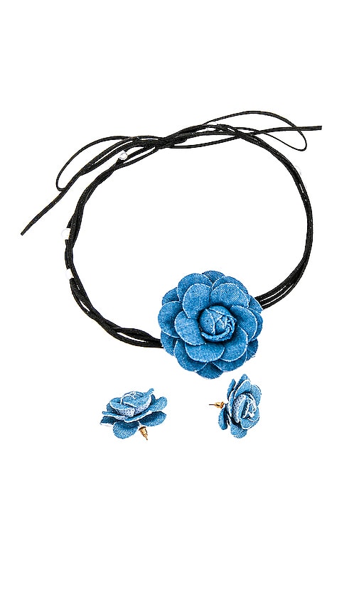 8 Other Reasons Daisy Choker And Earring Set In Blue