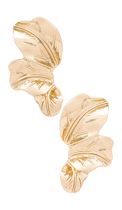 Shop 8 Other Reasons Leaf Earrings In Metallic Gold
