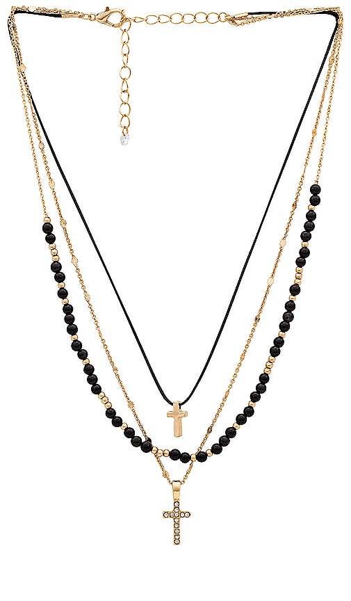 Shop 8 Other Reasons Cross Layered Necklace In Metallic Gold