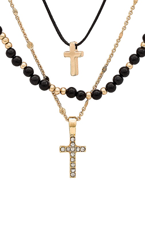 Shop 8 Other Reasons Cross Layered Necklace In Metallic Gold