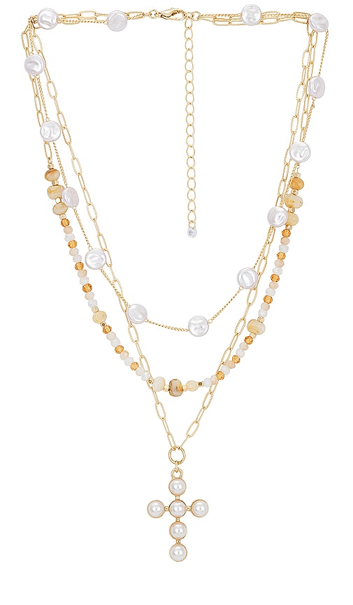 8 Other Reasons Cross Layered Necklace in Gold