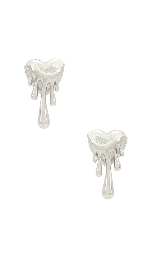 Shop 8 Other Reasons Melting Heart Earrings In Metallic Silver