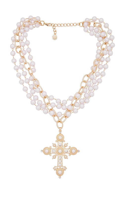 Shop 8 Other Reasons Cross Pearl Necklace In Gold