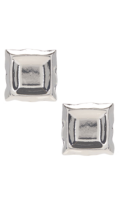 Shop 8 Other Reasons Frame Stud Earring In Metallic Silver