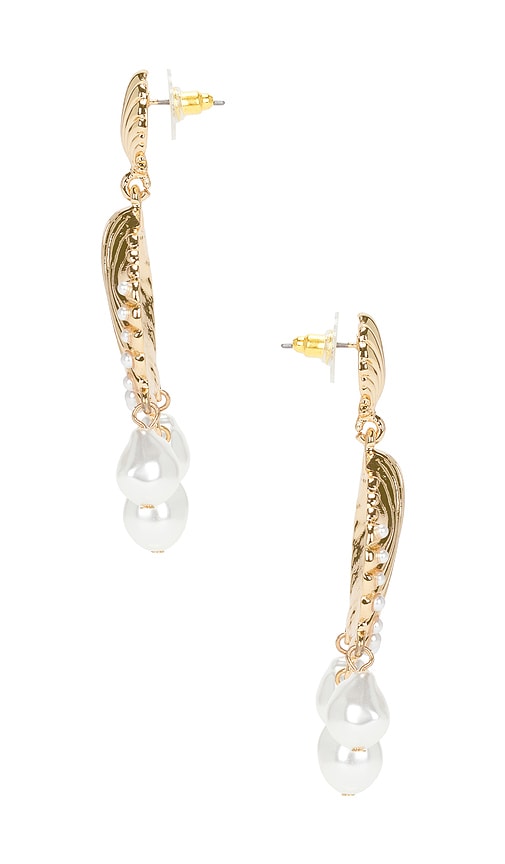 Shop 8 Other Reasons Pearl Shell Earrings In Metallic Gold