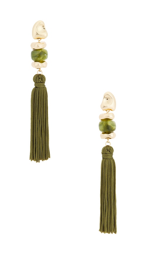 Bead Details Tassel Earrings