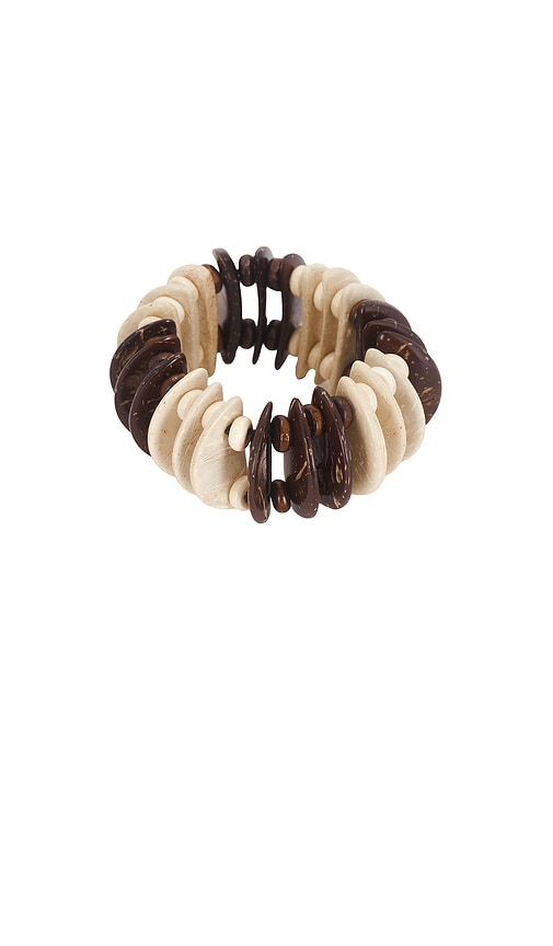 Bones Stretch Cuff by 8 Other Reasons in Brown White