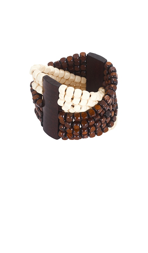 Gabi Stretch Cuff by 8 Other Reasons in Brown White