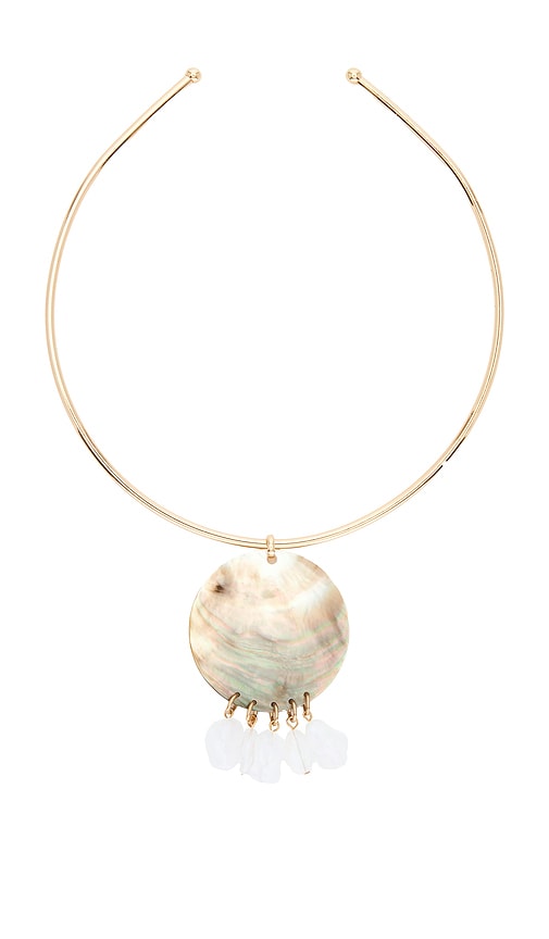 Iridescent Circle Pendant Choker by 8 Other Reasons in Gold