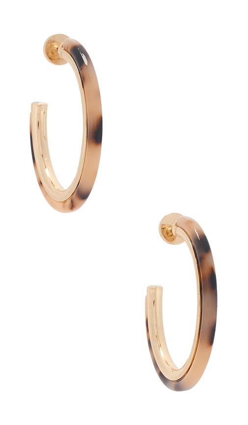 8 Other Reasons Tyla Acrylic Hoop Earrings in Brown.