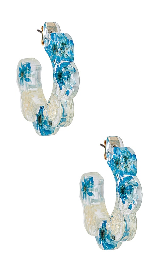 8 Other Reasons Floral Acrylic Hoop Earrings In Blue