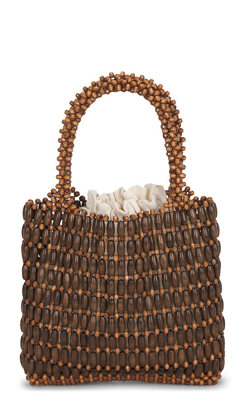 8 Other Reasons Beaded Top Handle Tote Bag In Brown