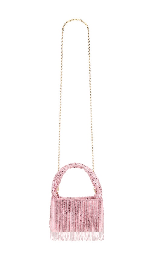 Compact Sequin Bag With Cascading Frin