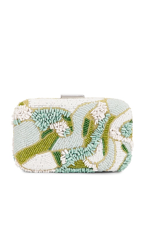 Beaded Floral Clutch by 8 Other Reasons in Green Multi