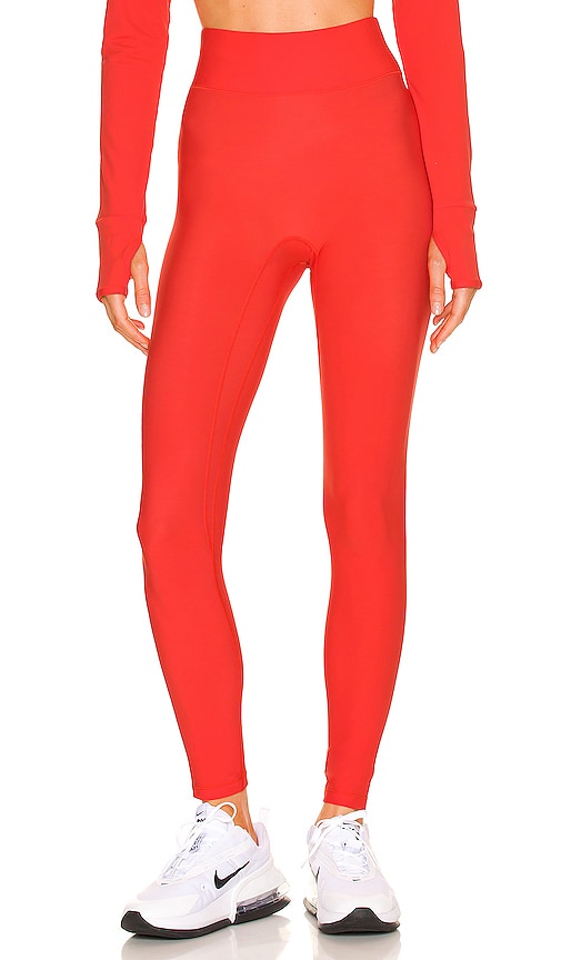 All Access Pro Fleece Center Stage Legging in Flame Scarlet
