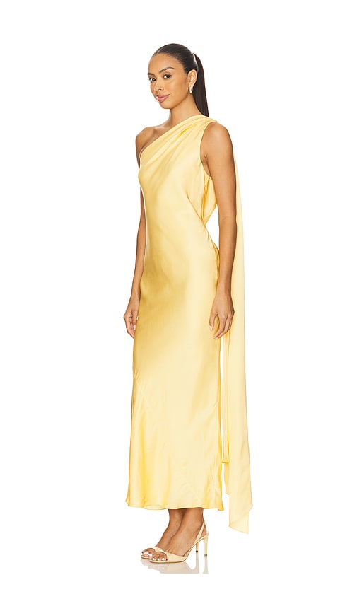  Alejandra Alonso Rojas One-shoulder-kleid Mit Cape In Yellow. Größe 0. Also In 2, 4. 