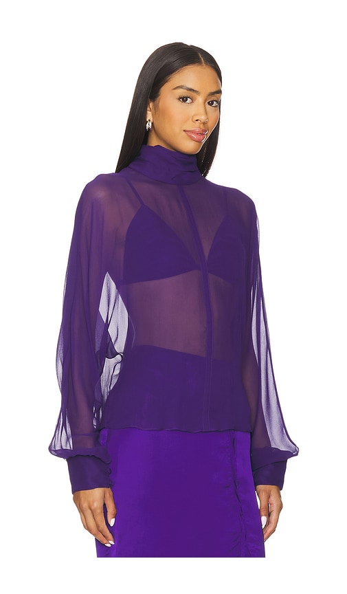 Alejandra Alonso Rojas Turtleneck Blouse In Blue