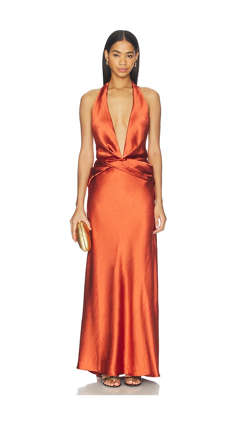 Francesca Dress in Rust. - size XL (also in L)