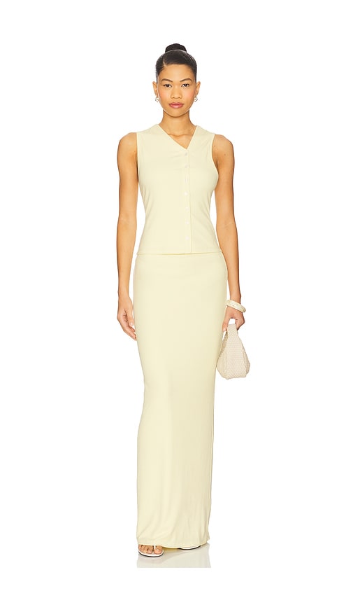 Iris Maxi Skirt Set in Lemon. - size XS (also in L, M, S, XL, XXS)