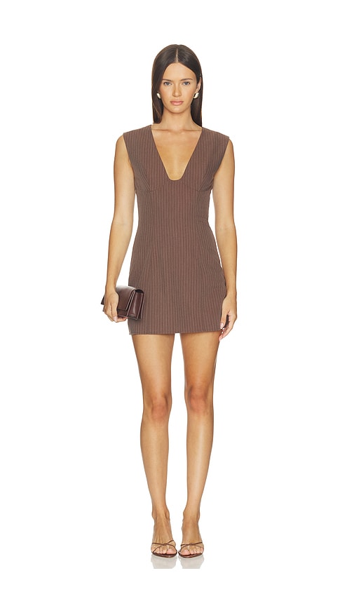 ALL THE WAYS Imah Mini Dress in Brown. - size L (also in XS, XXS, S, M, XL)