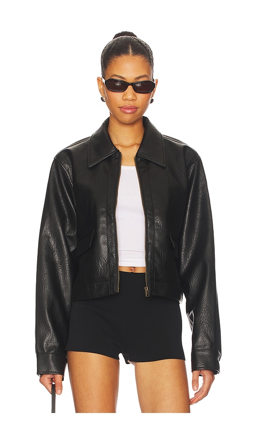 All The Ways Fianna Faux Leather Jacket In Black