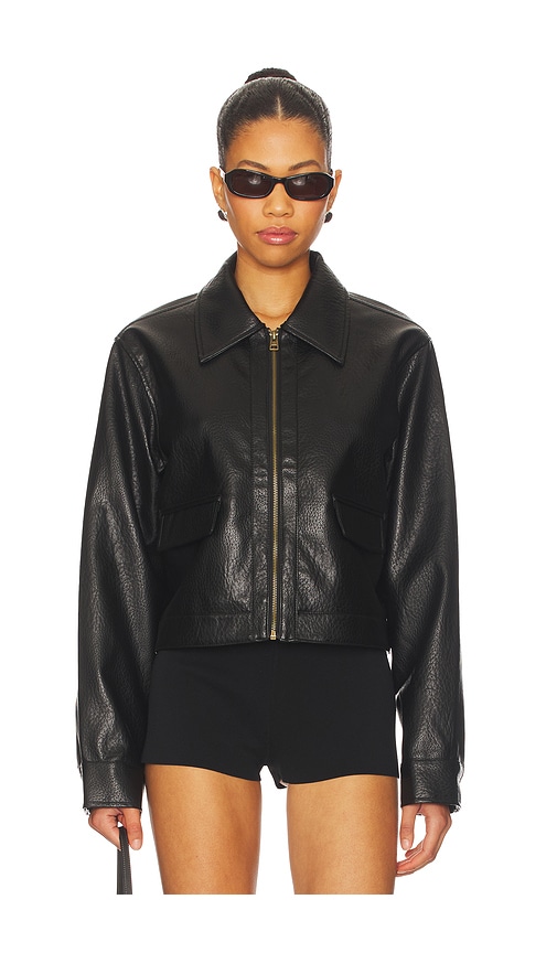 All The Ways Fianna Faux Leather Jacket In Black