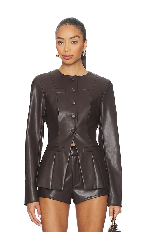 Vandellia Faux Leather Blazer