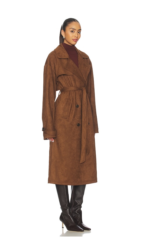 All The Ways Milana Faux Suede Coat In Blue