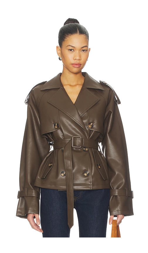 ALL THE WAYS Ahmeira Faux Leather Jacket in Brown | REVOLVE
