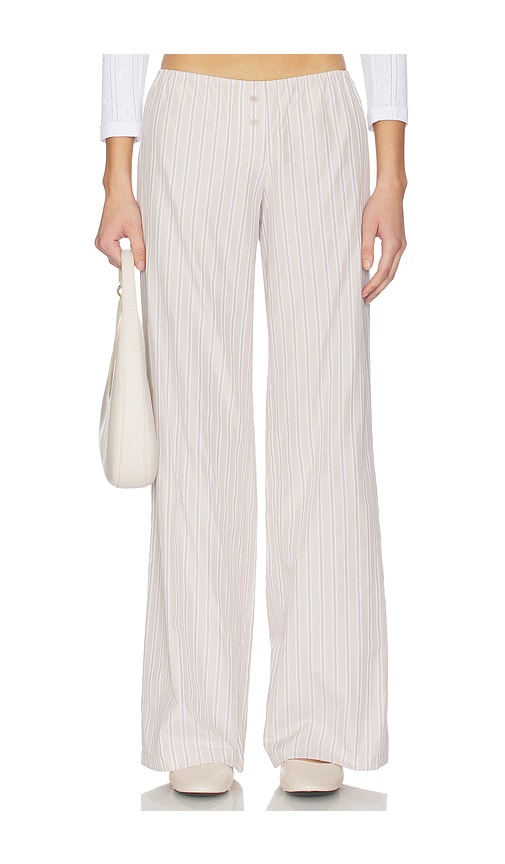 ALL THE WAYS ALL THE WAYS Athena Pant in Beige Stripe