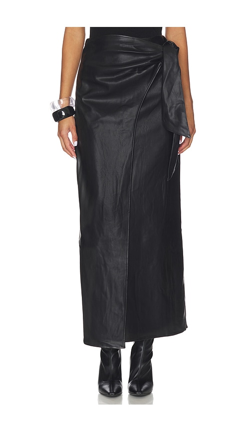 All The Ways Kassidy Faux Leather Skirt In Black
