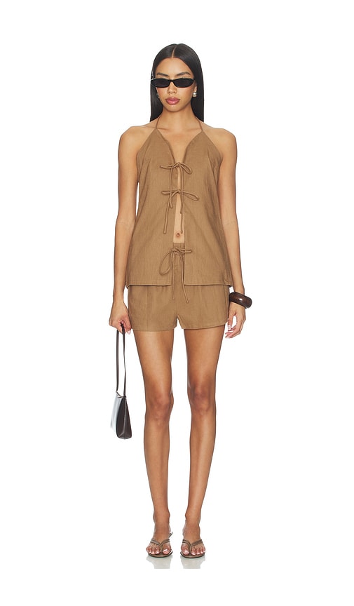 Naomi Short Set in Tan. - size XXS (also in XS, S, M, L, XL)