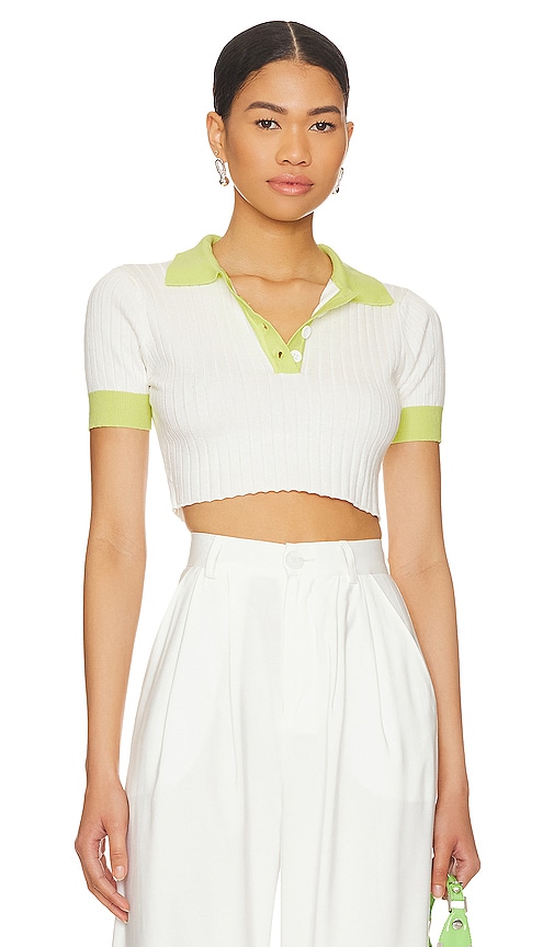 ALL THE WAYS Joyce Collar Crop Top in Ivory