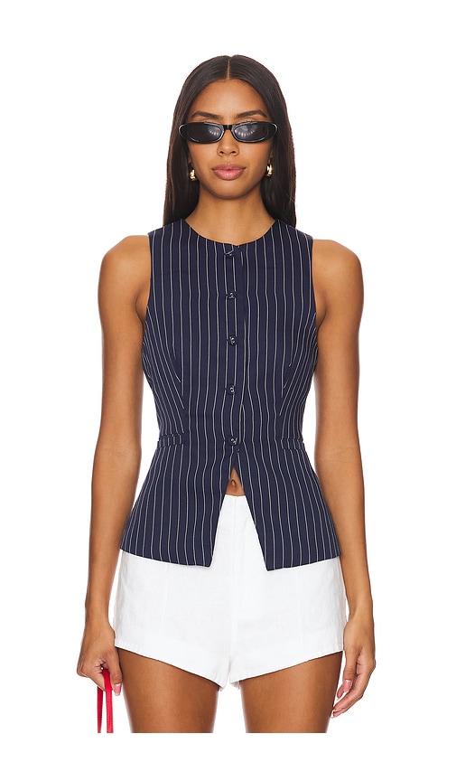 Shop All The Ways Jianna Vest In Navy & White