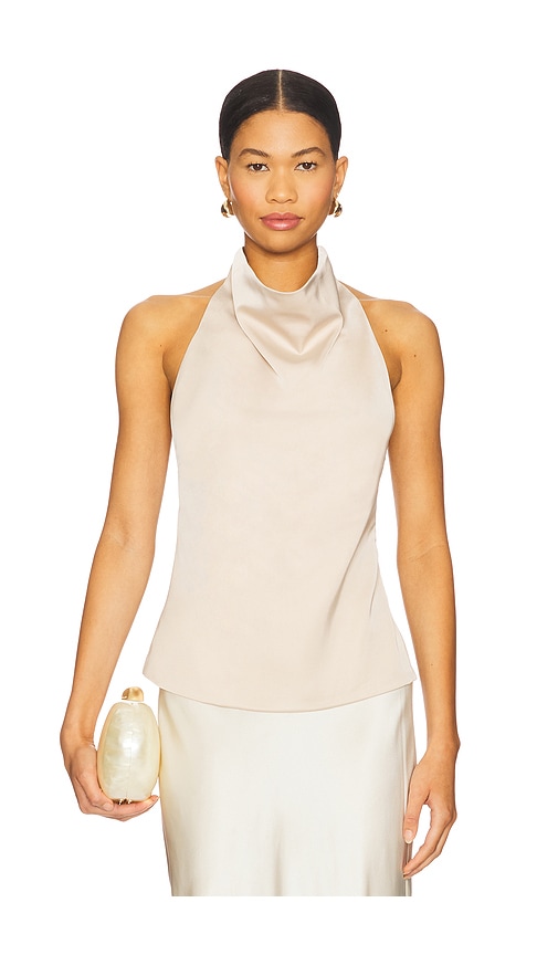 Beth Halter Top in Beige. - size XS (also in L, M, S, XL, XXS)