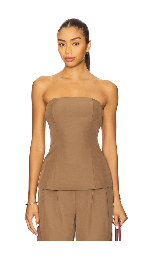 All The Ways Lily Strapless Top In Brown