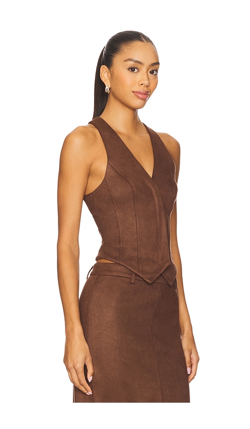 All The Ways Bailey Faux Suede Vest In Brown