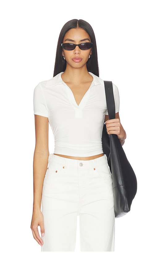 ALL THE WAYS Terri Polo Top en White Taille S Also en XS 63 €