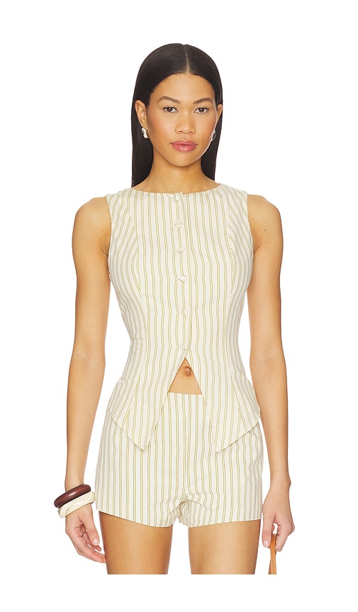 Alerie Button Front Top in Cream. - size XXS (also in XS, S, M, L, XL)