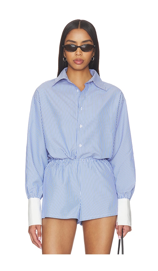 All The Ways Lucinda Button Down Top In Blue