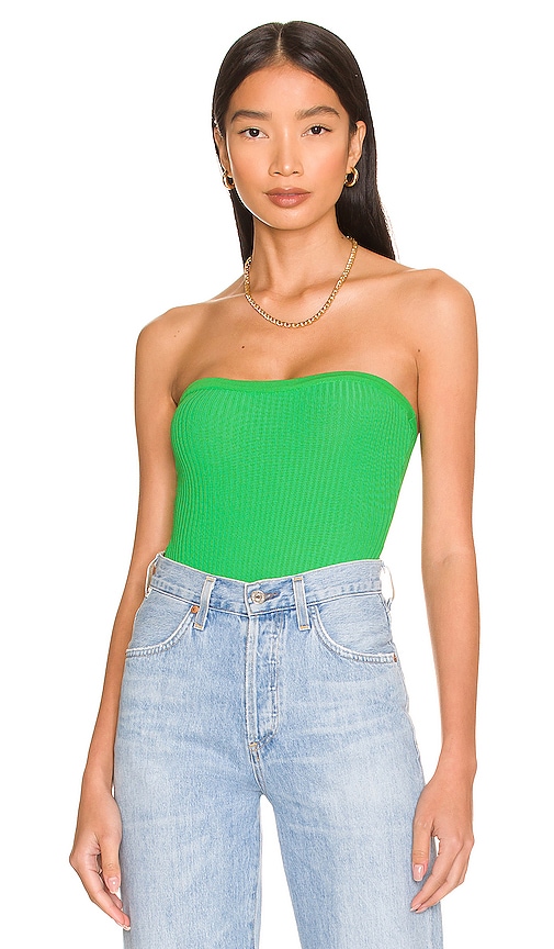 ALL THE WAYS Maiah Strapless Bodysuit in Kelly Green | REVOLVE