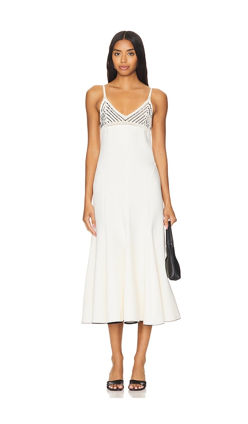 Shop Anna October Devi Midi Dress In Ivory