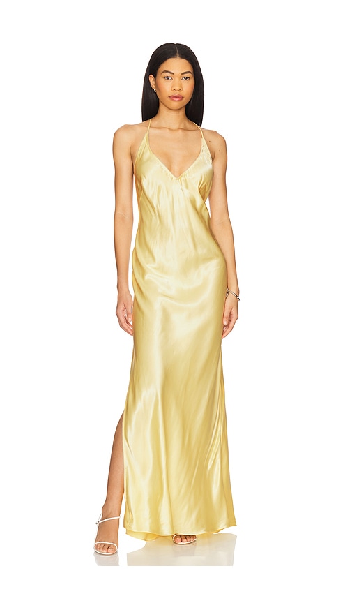 Anna October Justina Maxi Dress In Yellow