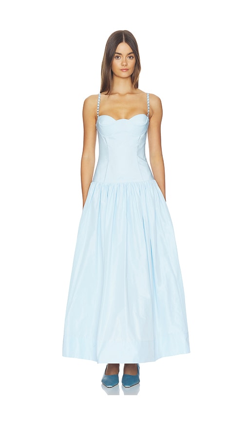 a line dress prom Strappy-Back Long Satin A-Line with Pockets Ice Blue / 0 Linen Maxi Dress, Black Size:Custom Order real model series designed to make a
