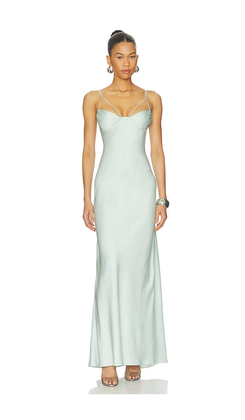 Anna October Akari Maxi Dress In Silver