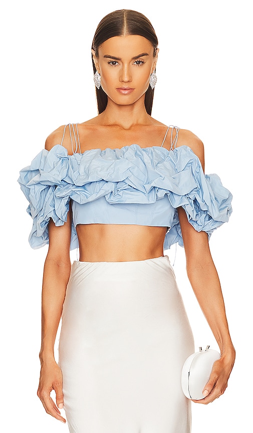 Anna October Antoinette Top In Baby Blue