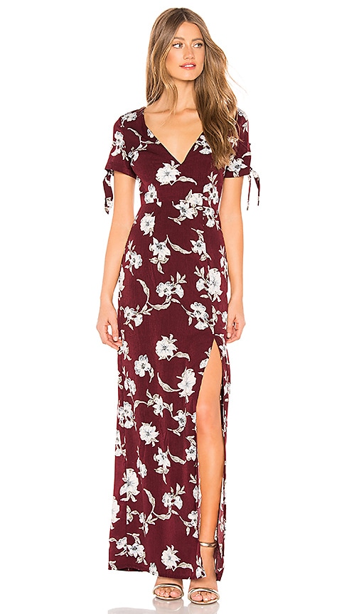 wine floral maxi dress