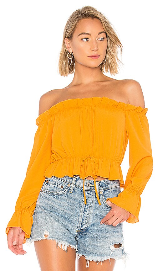 About Us Keysha Off Shoulder Top in Marigold | REVOLVE